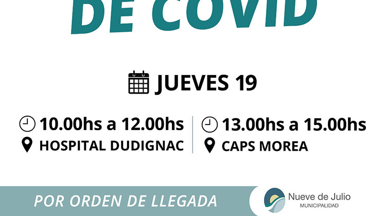​Testeos r&aacute;pidos en Dudignac y Morea