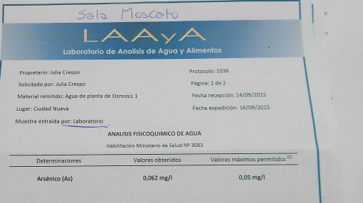 Piden no retirar agua de las canillas de Sala Moscato