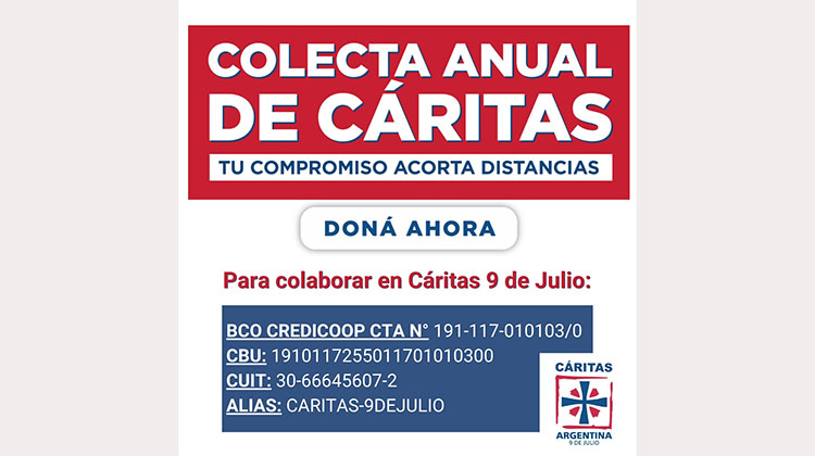 Se organiza la Colecta Anual de ​Cáritas