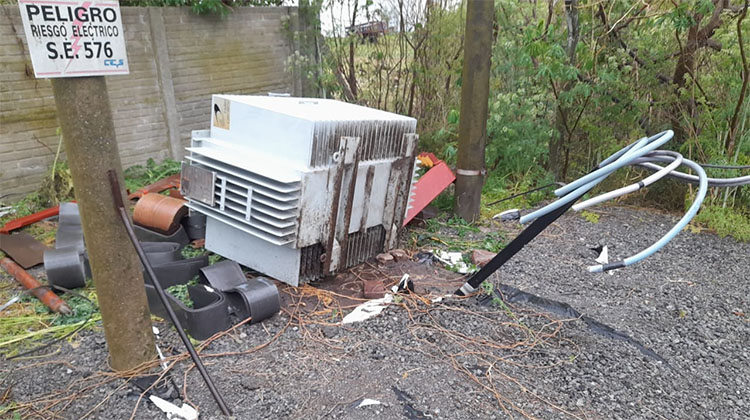 Destrozos en un transformador