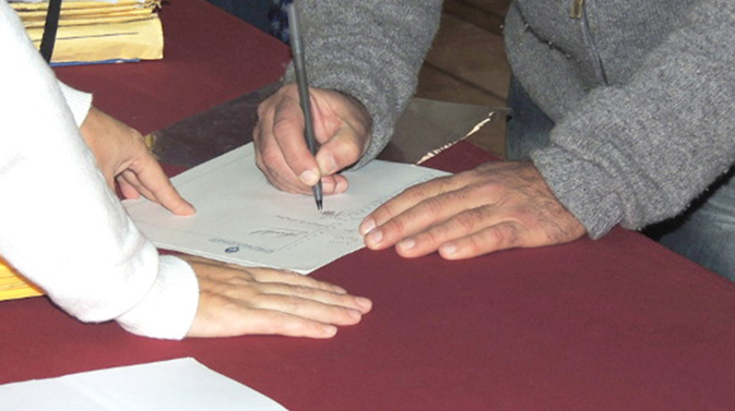 Convocatoria para la firma de escrituras