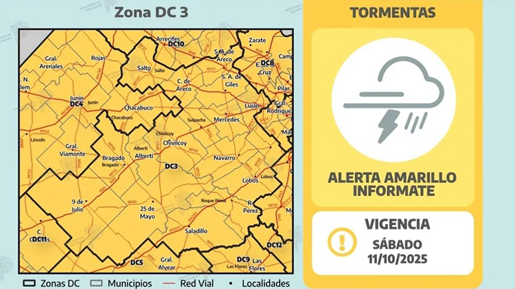 Rige Alerta Amarilla por tormentas y lluvias