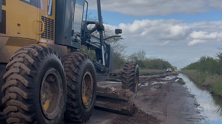 Trabajos en el camino entre Dudignac y Morea