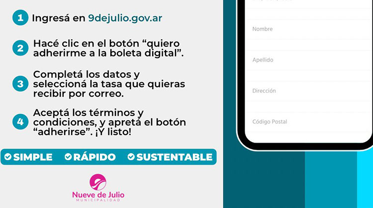 ​Tasas municipales: Se promueve la adhesi&oacute;n a la boleta digital