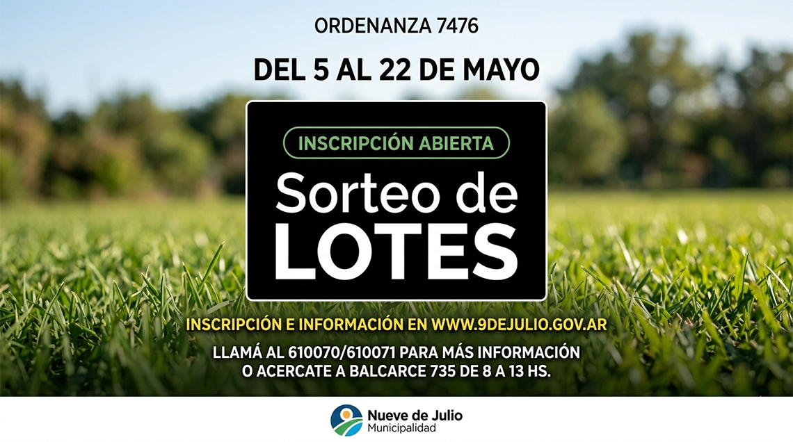 Lotes municipales en 9 de Julio